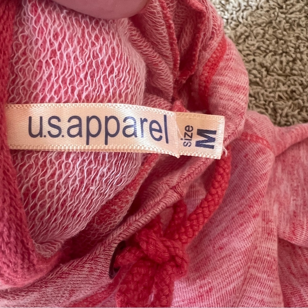 US Apparel Cape Cod Hoodie Size Medium Heathered Pink Seashell Beach F10 - Picture 3 of 8